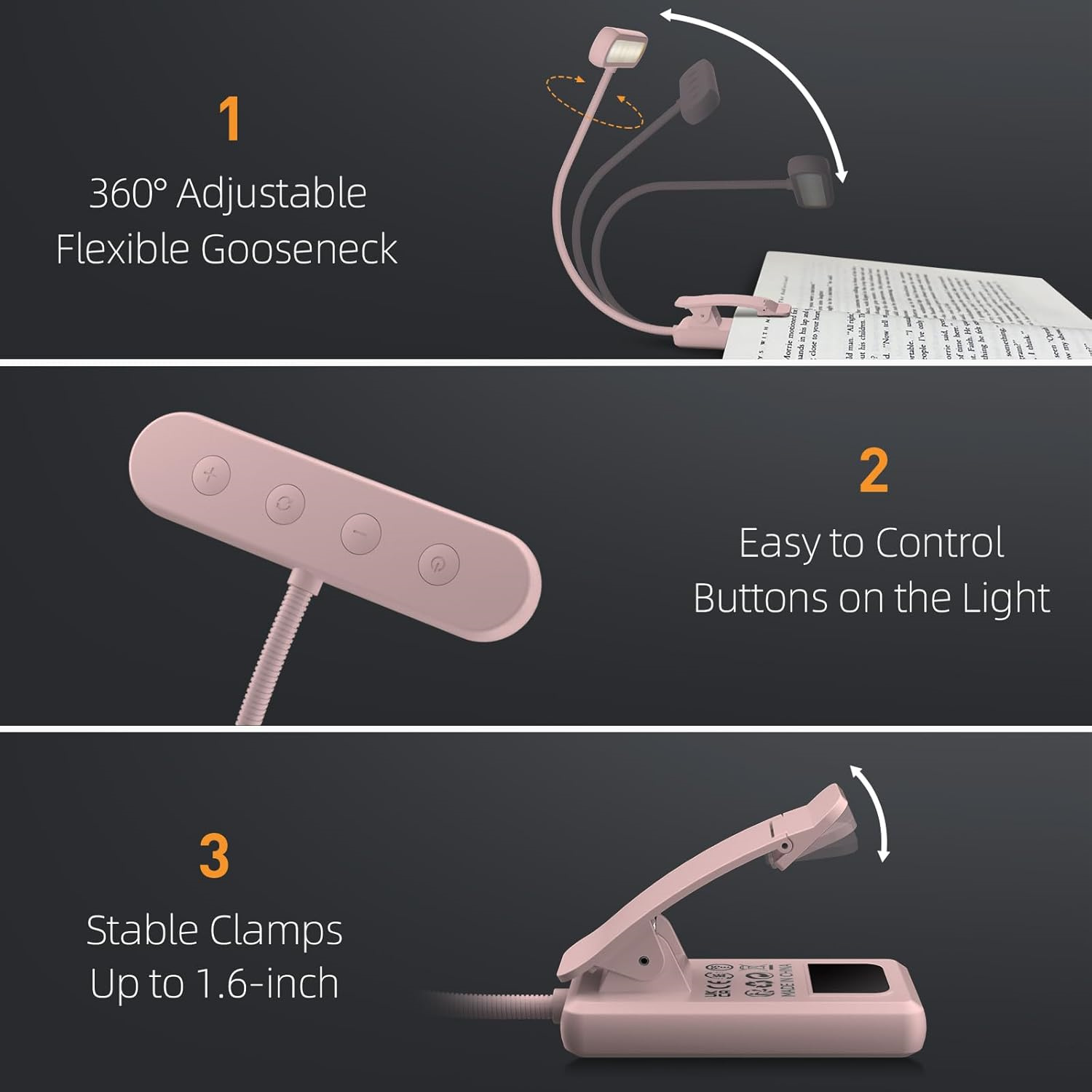Reading Lamp Book Clamp Black/ - Desk Setup Lamp 评论和价格
