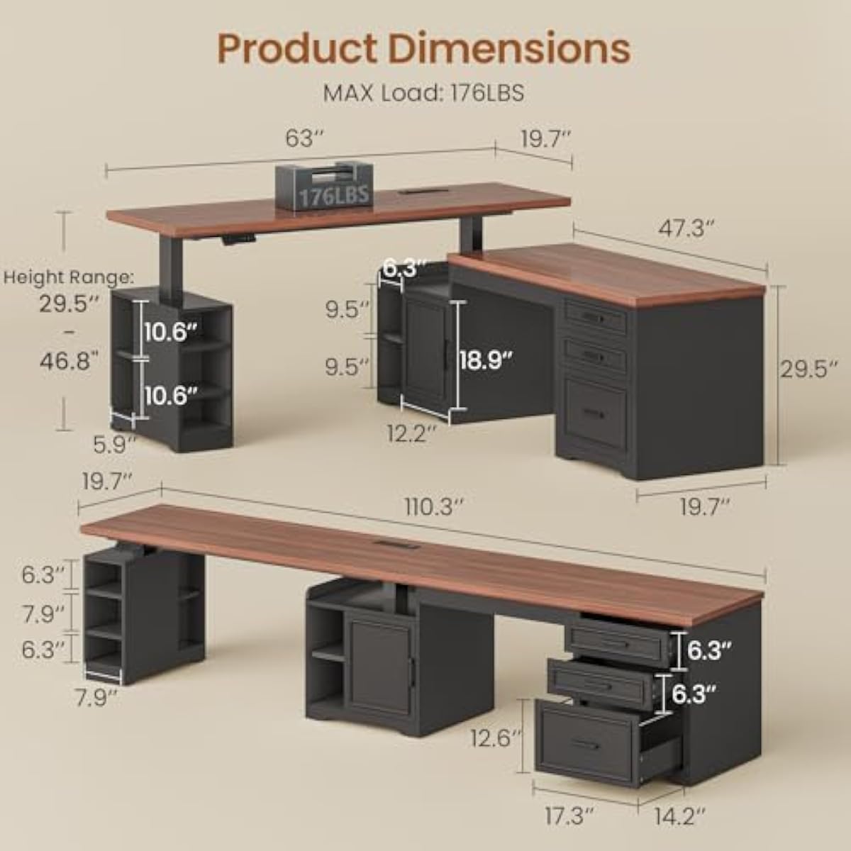 L Shaped Adjustable Electric D - Desk Setup L Shaped 评论和价格